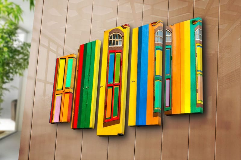 Fototapet 5 stk Flerfarvet - 11x96 cm - Boligtilbehør - Billeder & kunst - Billeder på lærred