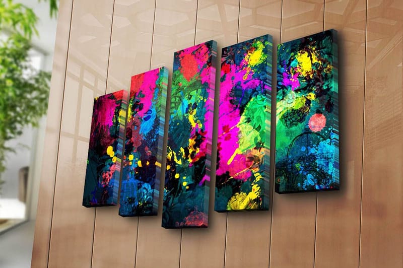 Fototapet 5 stk Flerfarvet - 11x96 cm - Boligtilbehør - Billeder & kunst - Billeder på lærred