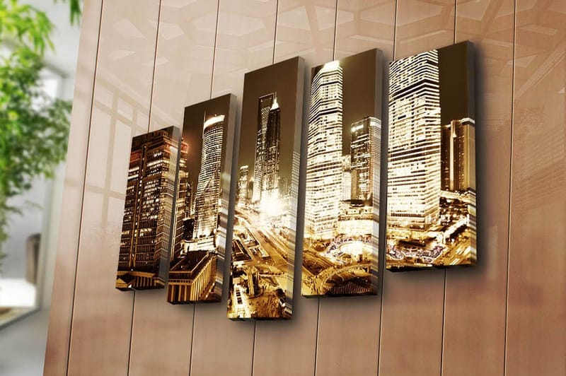 Fototapet 5 stk Flerfarvet - 11x96 cm - Boligtilbehør - Billeder & kunst - Billeder på lærred