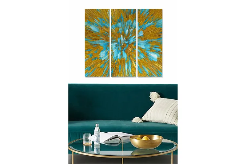 Fototapet Abstrakt 3 stk Flerfarvet, 22x05 cm