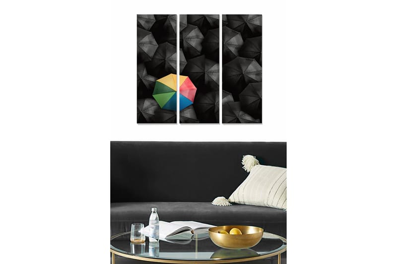 Fototapet Abstrakt 3 stk Flerfarvet - 22x05 cm - Boligtilbehør - Billeder & kunst - Billeder på lærred