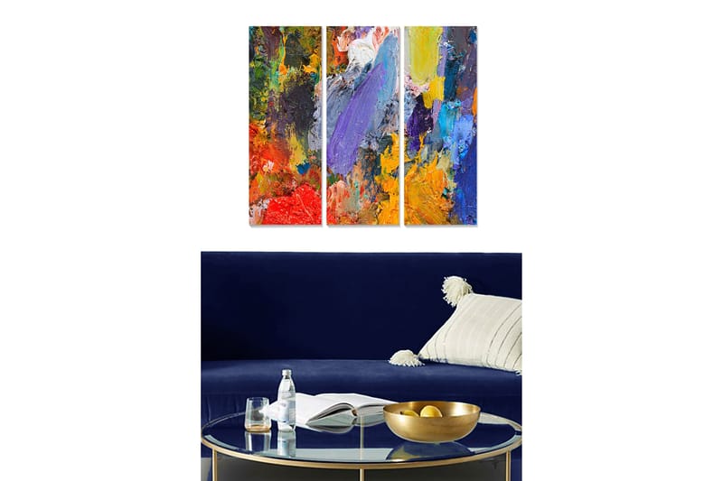 Fototapet Abstrakt 3 stk Flerfarvet - 22x05 cm - Boligtilbehør - Billeder & kunst - Billeder på lærred