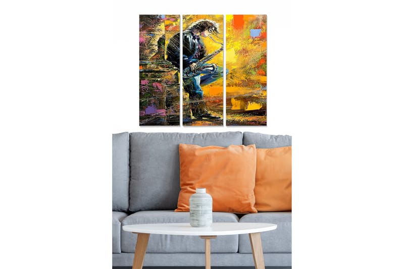 Fototapet Abstrakt 3 stk Flerfarvet - 22x05 cm - Boligtilbehør - Billeder & kunst - Billeder på lærred