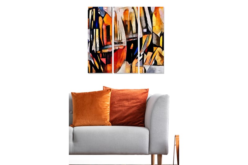 Fototapet Abstrakt 3 stk Flerfarvet - 22x05 cm - Boligtilbehør - Billeder & kunst - Billeder på lærred