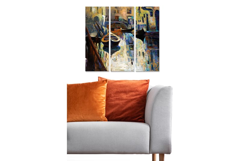 Fototapet Abstrakt 3 stk Flerfarvet - 22x05 cm - Boligtilbehør - Billeder & kunst - Billeder på lærred