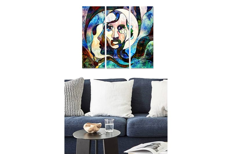 Fototapet Abstrakt 3 stk Flerfarvet - 22x05 cm - Boligtilbehør - Billeder & kunst - Billeder på lærred