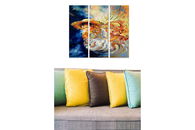 Fototapet Abstrakt 3 stk Flerfarvet - 22x05 cm - Boligtilbehør - Billeder & kunst - Billeder på lærred