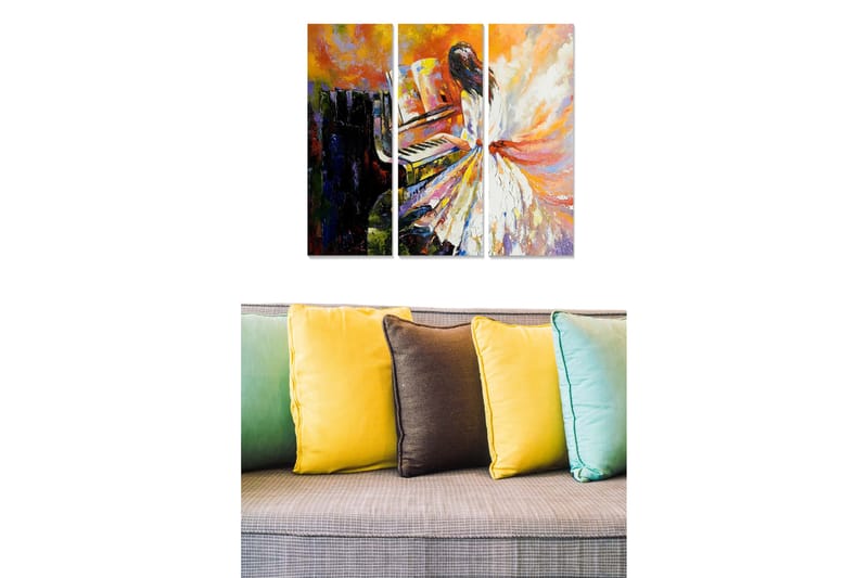 Fototapet Abstrakt 3 stk Flerfarvet - 22x05 cm - Boligtilbehør - Billeder & kunst - Billeder på lærred