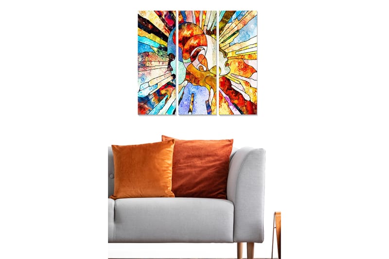 Fototapet Abstrakt 3 stk Flerfarvet - 22x05 cm - Boligtilbehør - Billeder & kunst - Billeder på lærred