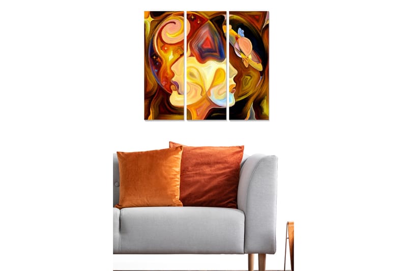 Fototapet Abstrakt 3 stk Flerfarvet - 22x05 cm - Boligtilbehør - Billeder & kunst - Billeder på lærred