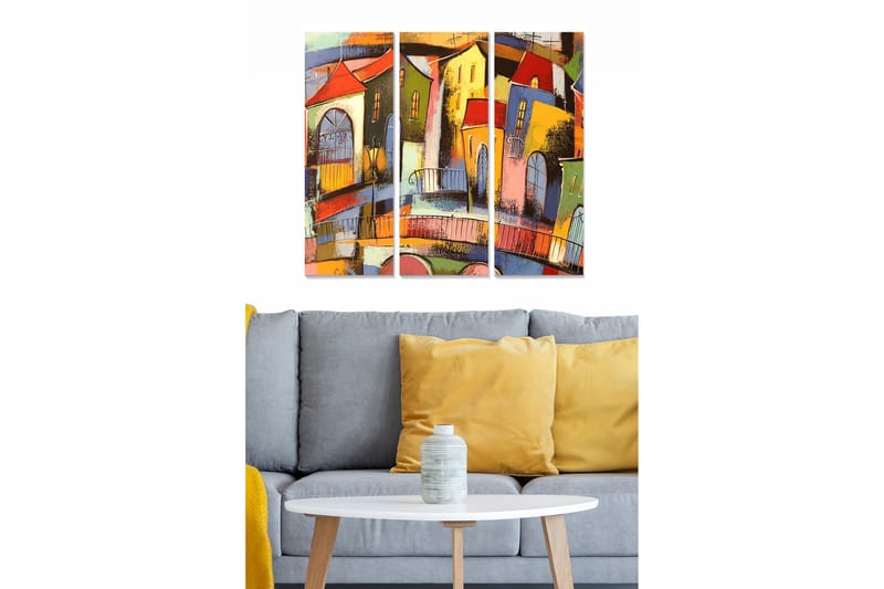 Fototapet Abstrakt 3 stk Flerfarvet - 22x05 cm - Boligtilbehør - Billeder & kunst - Billeder på lærred