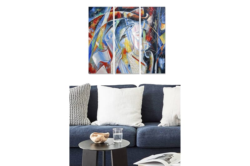 Fototapet Abstrakt 3 stk Flerfarvet - 22x05 cm - Boligtilbehør - Billeder & kunst - Billeder på lærred