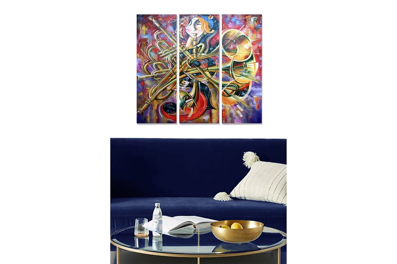 Fototapet Abstrakt 3 stk Flerfarvet - 22x05 cm - Boligtilbehør - Billeder & kunst - Billeder på lærred