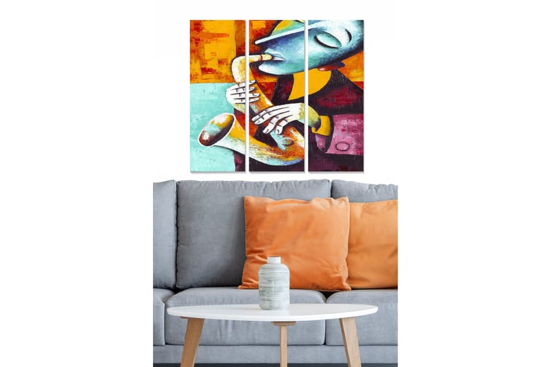 Fototapet Abstrakt 3 stk Flerfarvet - 22x05 cm - Boligtilbehør - Billeder & kunst - Billeder på lærred