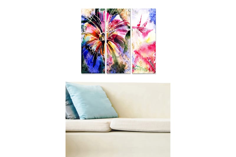 Fototapet Abstrakt 3 stk Flerfarvet - 22x05 cm - Boligtilbehør - Billeder & kunst - Billeder på lærred