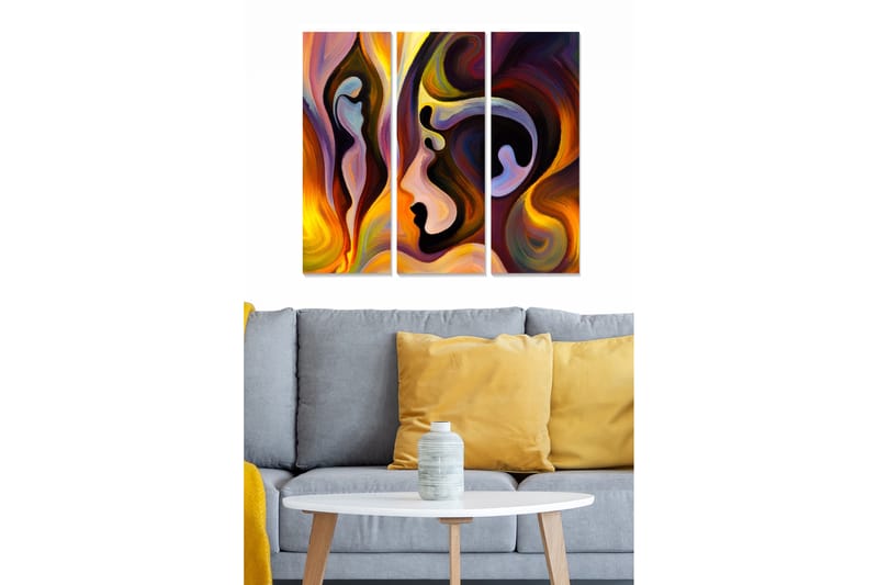 Fototapet Abstrakt 3 stk Flerfarvet - 22x05 cm - Boligtilbehør - Billeder & kunst - Billeder på lærred