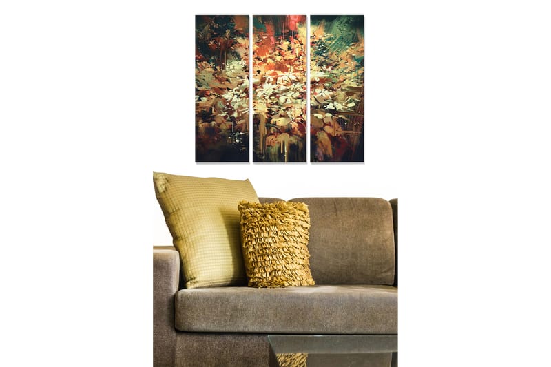 Fototapet Abstrakt 3 stk Flerfarvet - 22x05 cm - Boligtilbehør - Billeder & kunst - Billeder på lærred