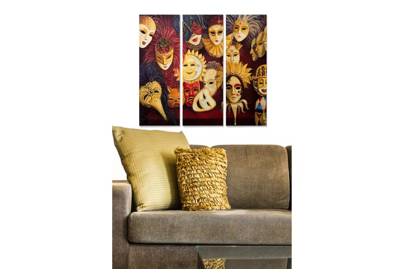 Fototapet Abstrakt 3 stk Flerfarvet, 22x05 cm