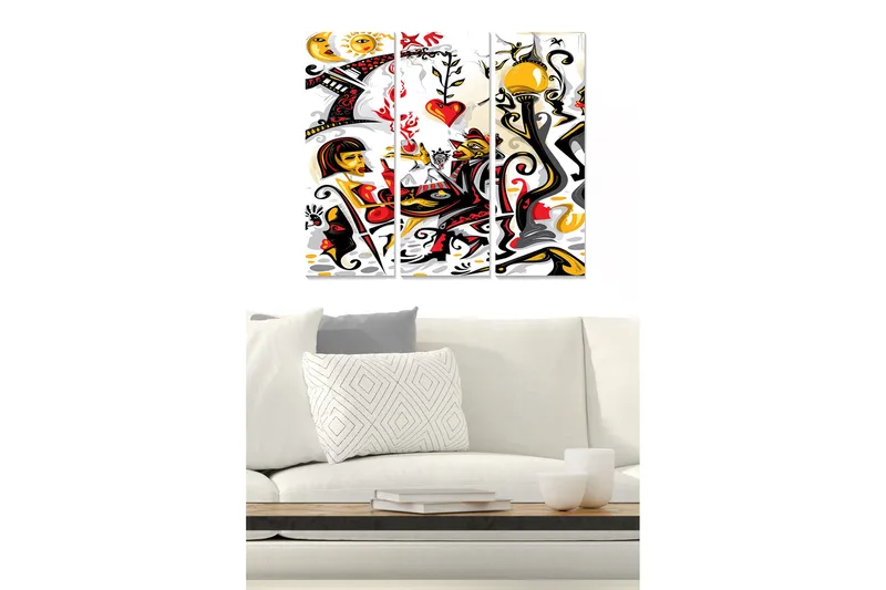 Fototapet Abstrakt 3 stk Flerfarvet, 22x05 cm