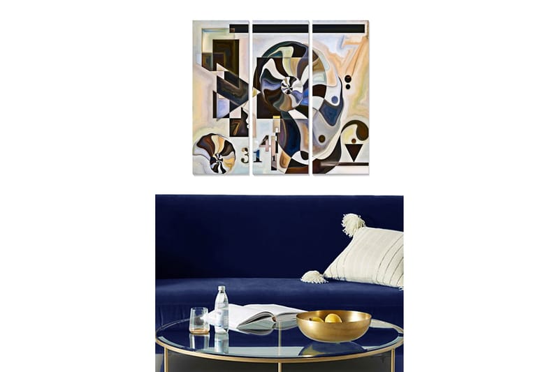 Fototapet Abstrakt 3 stk Flerfarvet, 22x05 cm