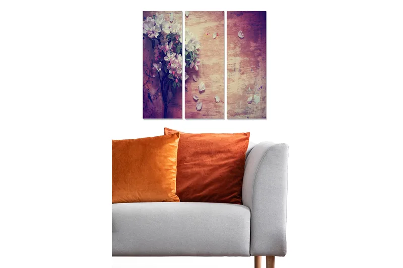 Fototapet Abstrakt 3 stk Flerfarvet, 22x05 cm