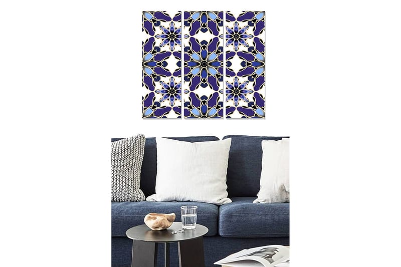 Fototapet Abstrakt 3 stk Flerfarvet, 22x05 cm