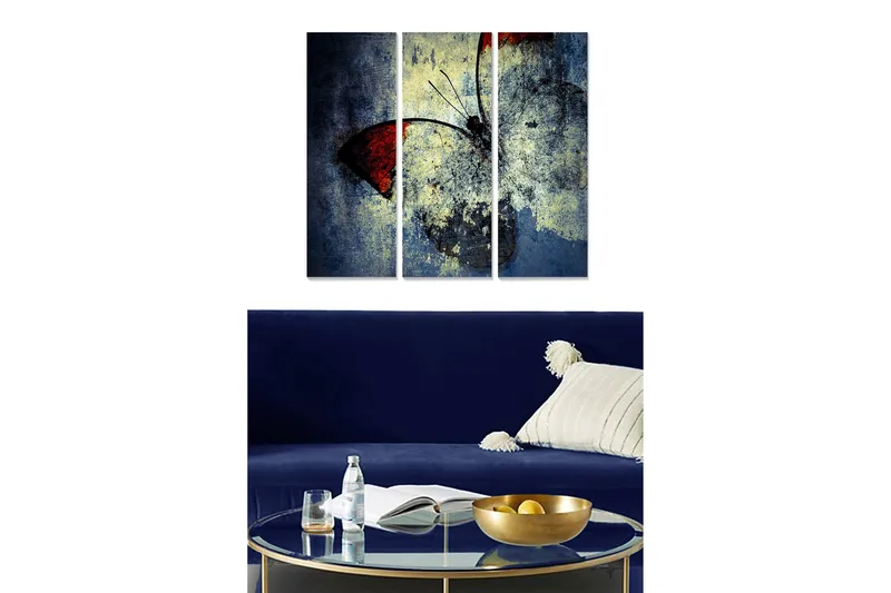 Fototapet Abstrakt 3 stk Flerfarvet, 22x05 cm