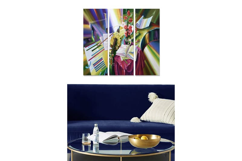 Fototapet Abstrakt 3 stk Flerfarvet, 22x05 cm