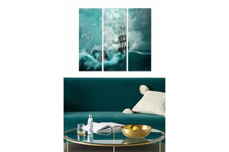 Fototapet Abstrakt 3 stk Flerfarvet, 22x05 cm