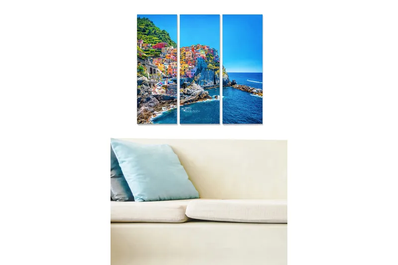 Fototapet Abstrakt 3 stk Flerfarvet, 22x05 cm