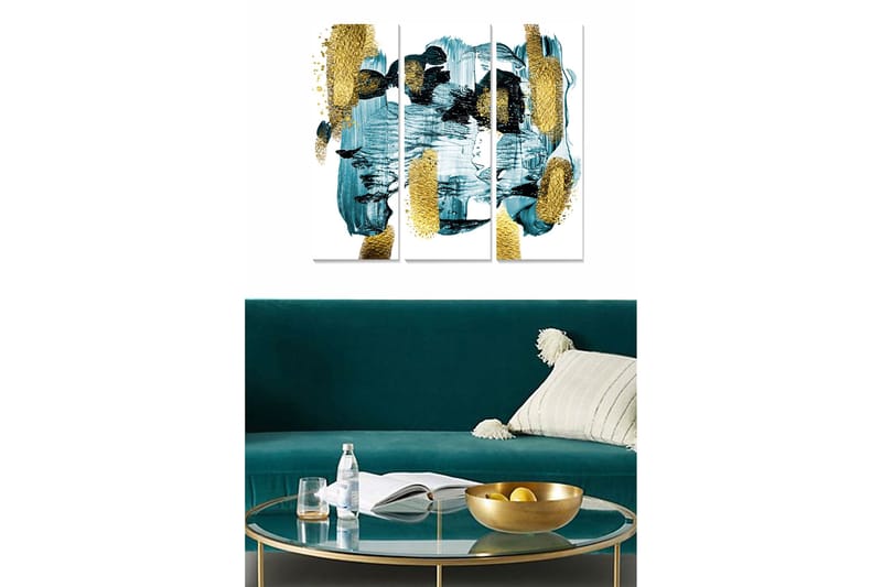 Fototapet Abstrakt 3 stk Flerfarvet, 22x05 cm