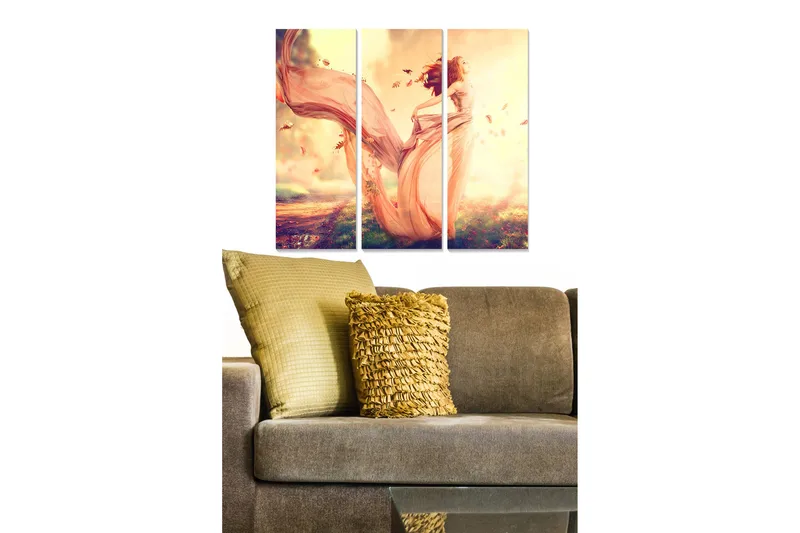 Fototapet Abstrakt 3 stk Flerfarvet, 22x05 cm