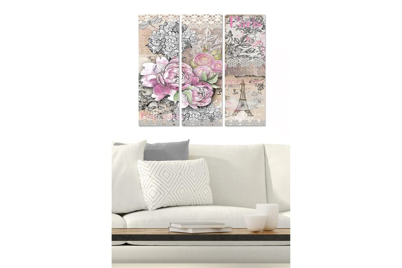 Fototapet Abstrakt 3 stk Flerfarvet, 22x05 cm