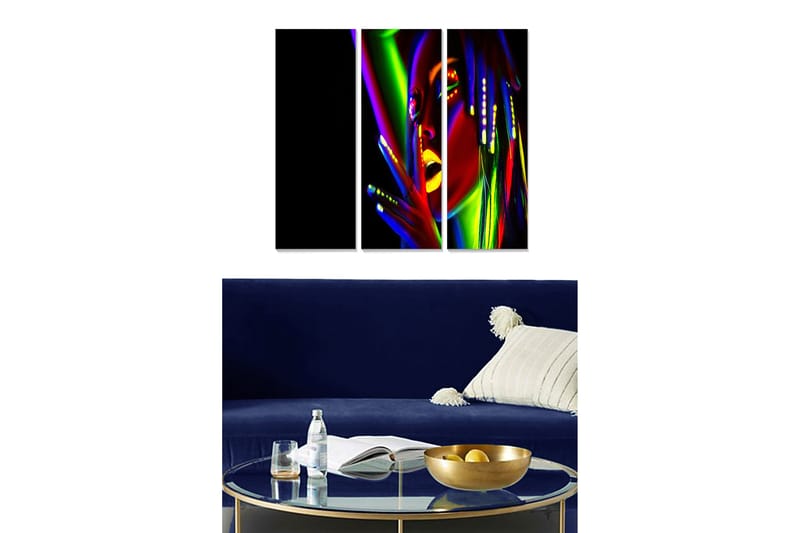 Fototapet Abstrakt 3 stk Flerfarvet, 22x05 cm