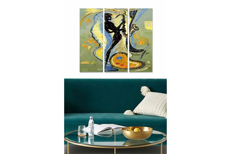 Fototapet Abstrakt 3 stk Flerfarvet, 22x05 cm