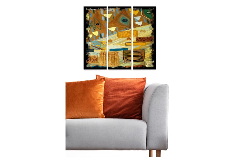 Fototapet Abstrakt 3 stk Flerfarvet, 22x05 cm