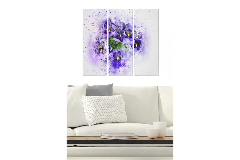 Fototapet Abstrakt 3 stk Flerfarvet, 22x05 cm