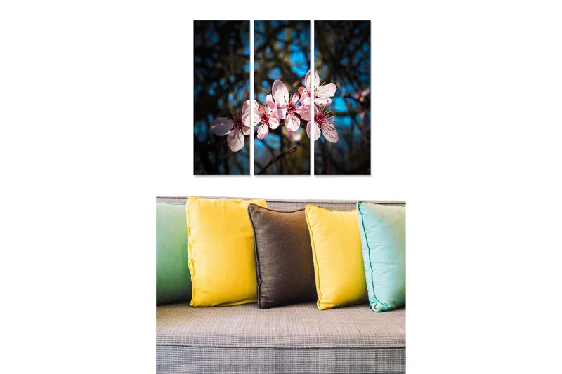 Fototapet Abstrakt 3 stk Flerfarvet, 22x05 cm