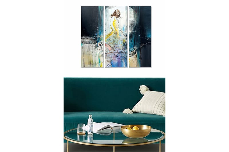 Fototapet Abstrakt 3 stk Flerfarvet, 22x05 cm