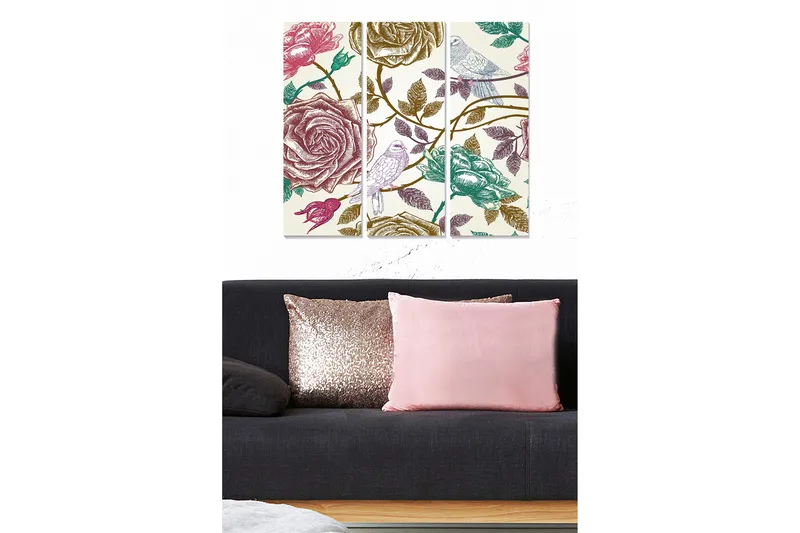 Fototapet Abstrakt 3 stk Flerfarvet, 22x05 cm