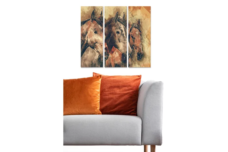 Fototapet Abstrakt 3 stk Flerfarvet, 22x05 cm