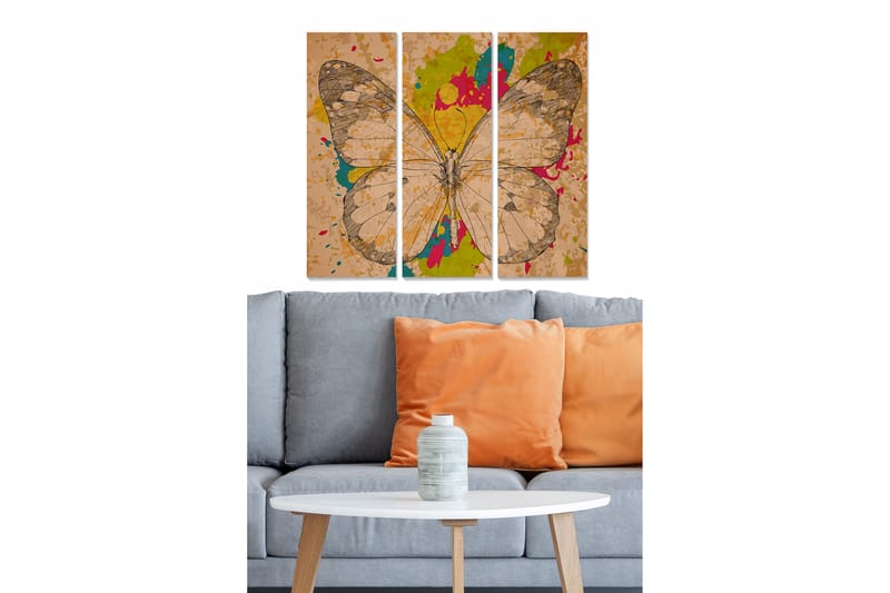 Fototapet Animal 3 stk Flerfarvet - 22x05 cm - Boligtilbehør - Billeder & kunst - Billeder på lærred