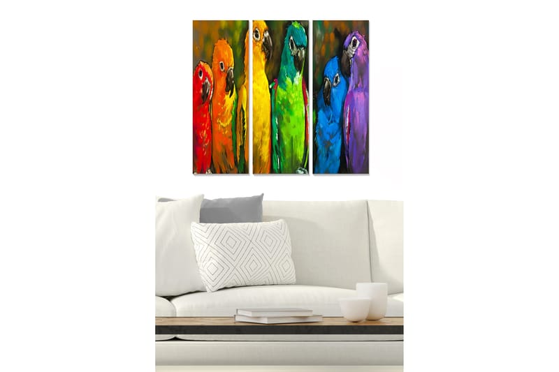 Fototapet Animal 3 stk Flerfarvet - 22x05 cm - Boligtilbehør - Billeder & kunst - Billeder på lærred