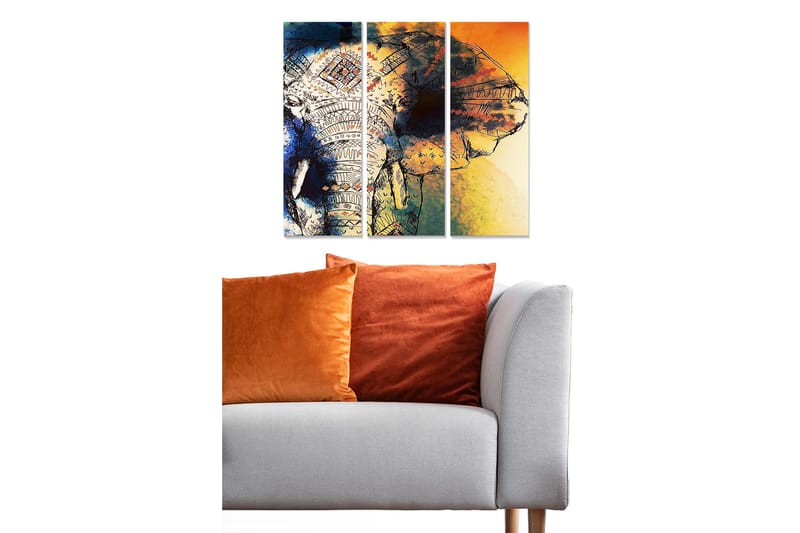 Fototapet Animal 3 stk Flerfarvet, 22x05 cm