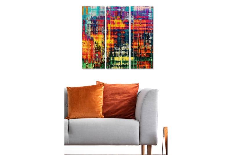 Fototapet City 3 stk Flerfarvet - 22x05 cm - Boligtilbehør - Billeder & kunst - Billeder på lærred