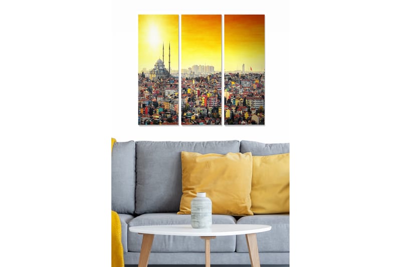 Fototapet City 3 stk Flerfarvet - 22x05 cm - Boligtilbehør - Billeder & kunst - Billeder på lærred