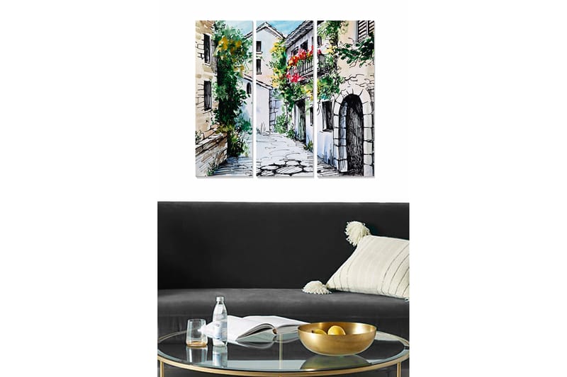Fototapet City 3 stk Flerfarvet - 22x05 cm - Boligtilbehør - Billeder & kunst - Billeder på lærred