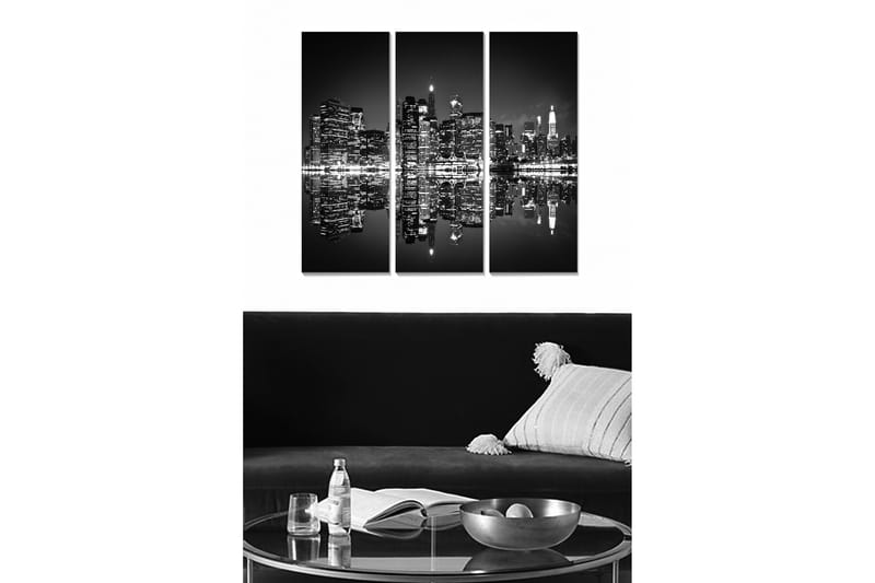 Fototapet City 3 stk Flerfarvet - 22x05 cm - Boligtilbehør - Billeder & kunst - Billeder på lærred