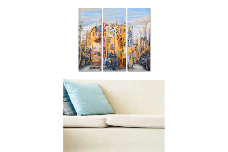 Fototapet City 3 stk Flerfarvet - 22x05 cm - Boligtilbehør - Billeder & kunst - Billeder på lærred