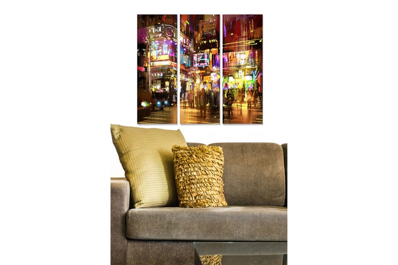 Fototapet City 3 stk Flerfarvet - 22x05 cm - Boligtilbehør - Billeder & kunst - Billeder på lærred